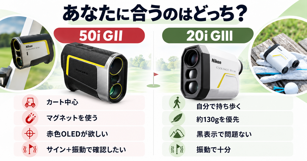 COOLSHOT 50i GIIが向いている人と20i GIIIが向いている人
